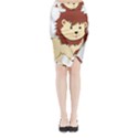 Happy Cartoon Baby Lion Midi Wrap Pencil Skirt View1