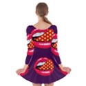 Lip Vector Hipster Example Image Star Sexy Purple Red Long Sleeve Velvet Skater Dress View2
