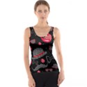 Lip Hat Vector Hipster Example Image Star Sexy Black Red Tank Top View1