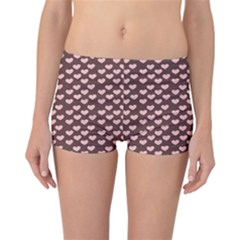 Chocolate Pink Hearts Gift Wrap Reversible Boyleg Bikini Bottoms by Mariart