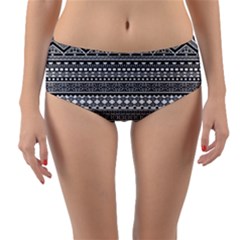 Aztec Pattern Design Reversible Mid-waist Bikini Bottoms by BangZart