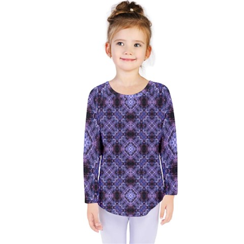 Lavender Moroccan Tilework  Kids  Long Sleeve Tee by KirstenStar