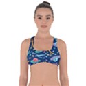Alien Pattern Blue Got No Strings Sports Bra View1