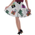 Old cameras pattern                        A-line Skirt View2