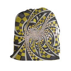 Liquid Taxi Cab, A Yellow Checkered Retro Fractal Drawstring Pouches (xxl) by jayaprime