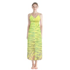Paint On A Yellow Background                        Chiffon Maxi Dress