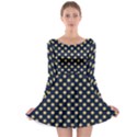 Navy/Gold Polka Dots Long Sleeve Skater Dress View1