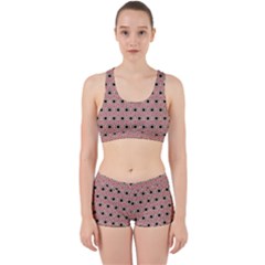 Black Stars Pattern Work It Out Sports Bra Set by linceazul