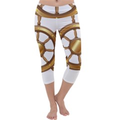 Boat Wheel Transparent Clip Art Capri Yoga Leggings by BangZart