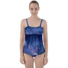 Galaxy Nebula Astro Stars Space Twist Front Tankini Set by paulaoliveiradesign