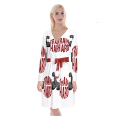Train Hard Long Sleeve Velvet Front Wrap Dress by Valentinaart