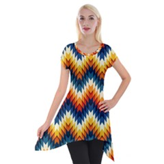 The Amazing Pattern Library Short Sleeve Side Drop Tunic by BangZart