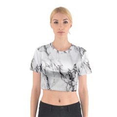Marble Pattern Cotton Crop Top by BangZart