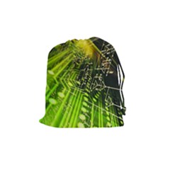 Electronics Machine Technology Circuit Electronic Computer Technics Detail Psychedelic Abstract Patt Drawstring Pouches (medium)  by BangZart