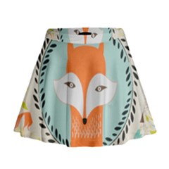 Foxy Fox Canvas Art Print Traditional Mini Flare Skirt by BangZart