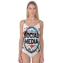 Social Media Computer Internet Typography Text Poster Camisole Leotard 