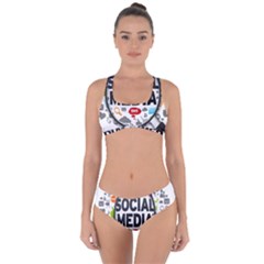 Social Media Computer Internet Typography Text Poster Criss Cross Bikini Set by BangZart