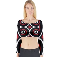Toraja Pattern Ne limbongan Long Sleeve Crop Top by BangZart