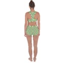Green and White Diagonal Plaid Racerback Boyleg Bikini Set View2