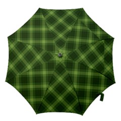 Dark Green Diagonal Plaid Hook Handle Umbrellas (medium) by NorthernWhimsy