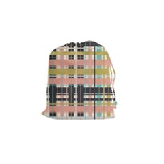 Plaid Pattern Drawstring Pouches (small)  by linceazul