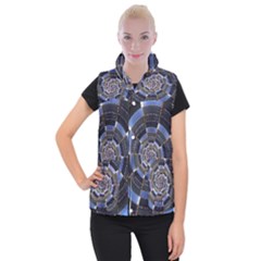 Midnight Crazy Dart Women s Button Up Puffer Vest by designworld65