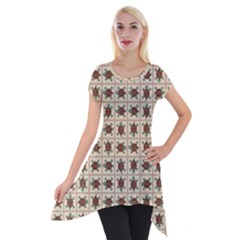 Native American Pattern Short Sleeve Side Drop Tunic by linceazul