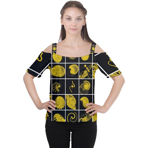Grasshopper Rhino Spirograph Beautiful Fabulous Cutout Shoulder Tee by Mariart