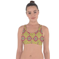 Oriental Pattern Cross String Back Sports Bra