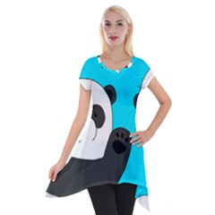 Cute Pandas Short Sleeve Side Drop Tunic by Valentinaart