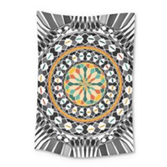 High Contrast Mandala Small Tapestry by linceazul