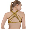 Fish bones pattern Criss Cross Racerback Sports Bra View2