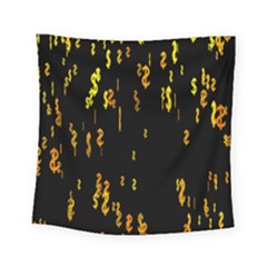 Animated Falling Spinning Shining 3d Golden Dollar Signs Against Transparent Square Tapestry (small) by Mariart