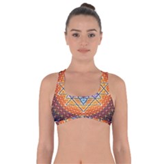 Cosmik Triangle Space Rainbow Light Blue Gold Orange Got No Strings Sports Bra by Mariart