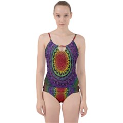 Rainbow Mandala Circle Cut Out Top Tankini Set by Mariart