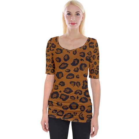Dark Leopard Wide Neckline Tee by TRENDYcouture
