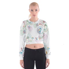 Flower Rainbow Circle Polka Leaf Sexy Cropped Sweatshirt by Mariart