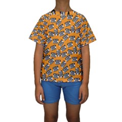 Pattern Halloween  Kids  Short Sleeve Swimwear by iCreate