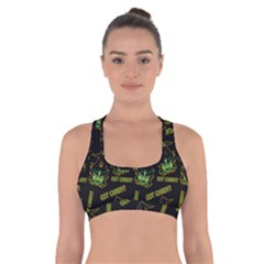 Pattern Halloween Witch Got Candy? Icreate Cross Back Sports Bra by iCreate