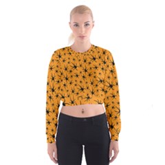 Pattern Halloween Black Spider Icreate Cropped Sweatshirt by iCreate