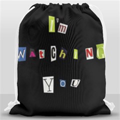 I Am Watching You Drawstring Bag (large) by Valentinaart
