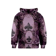 Soft Violett Floral Design Kids  Pullover Hoodie by FantasyWorld7