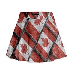 Canadian Flag Motif Pattern Mini Flare Skirt by dflcprints