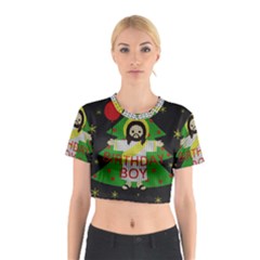 Jesus - Christmas Cotton Crop Top by Valentinaart