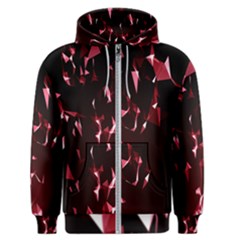 Lying Red Triangle Particles Dark Motion Men s Zipper Hoodie by Mariart