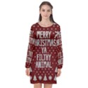 Ugly Christmas Sweater Long Sleeve Chiffon Shift Dress  View1