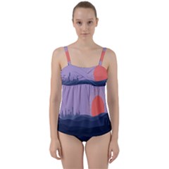 Wedding Lavender Moon Romantic Natural Twist Front Tankini Set by Mariart