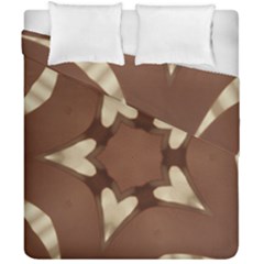 Chocolate Brown Kaleidoscope Design Star Duvet Cover Double Side (california King Size)
