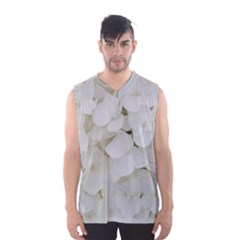 Hydrangea Flowers Blossom White Floral Elegant Bridal Chic Men s Basketball Tank Top by yoursparklingshop