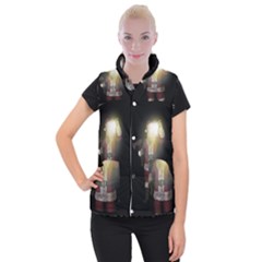 Santa Killer Women s Button Up Puffer Vest by Valentinaart